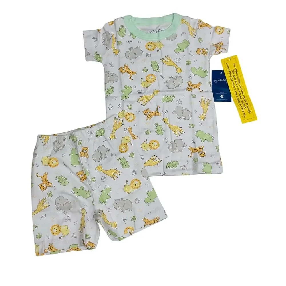 NWT Magnolia Baby Size 2T Little Safari Celery Short Pajamas